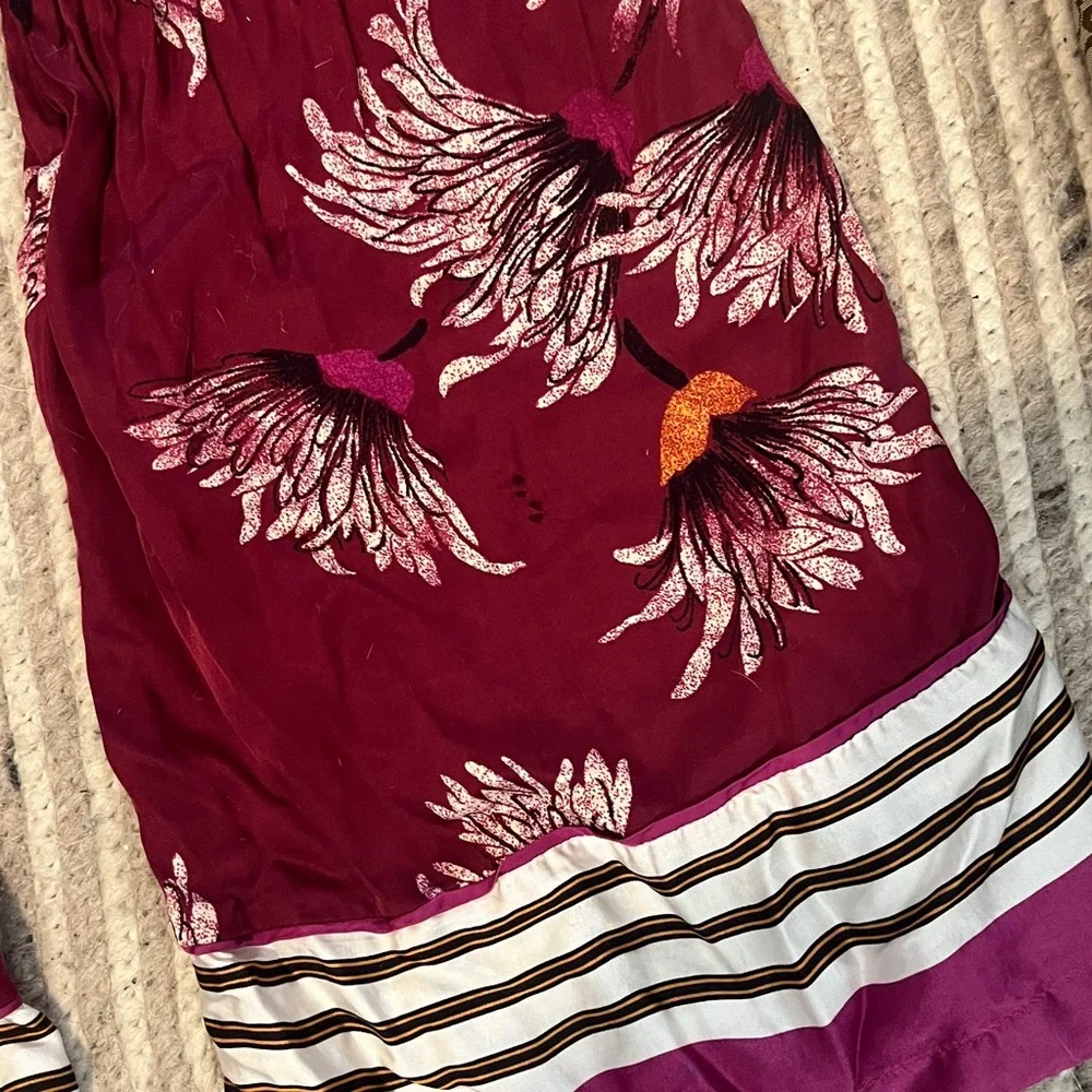 Anthropologie floral print silk effect wide leg  pajama pants - Picture 4 of 4